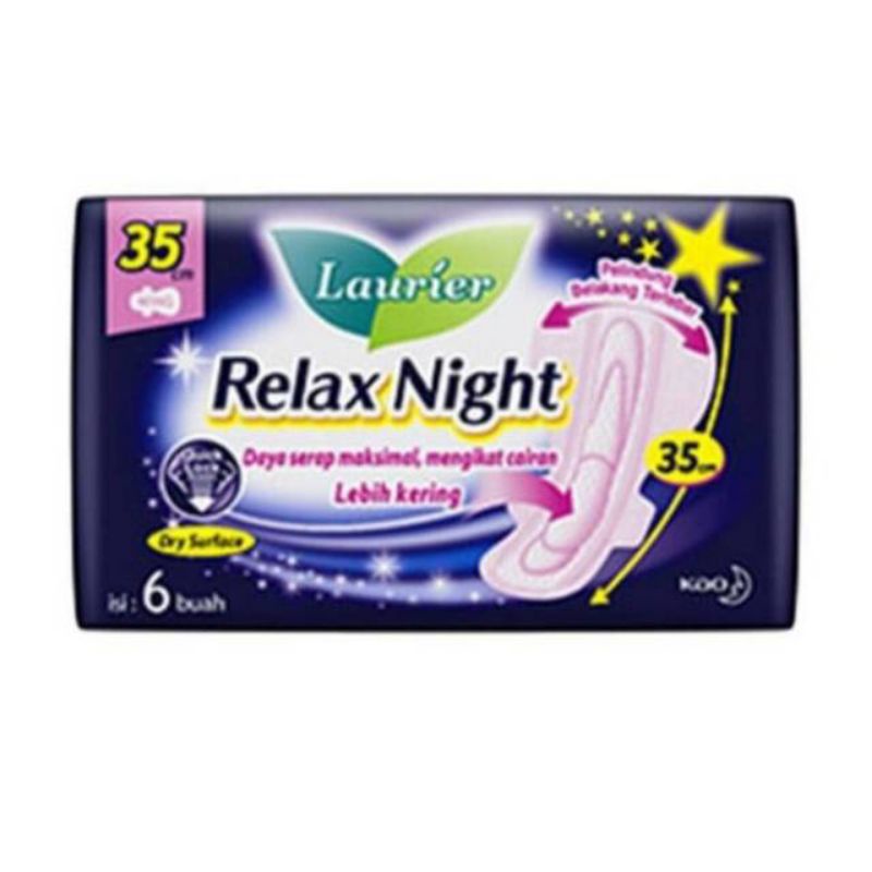 LAURIER RELAX NIGHT WING 35CM ISI 6 PADS