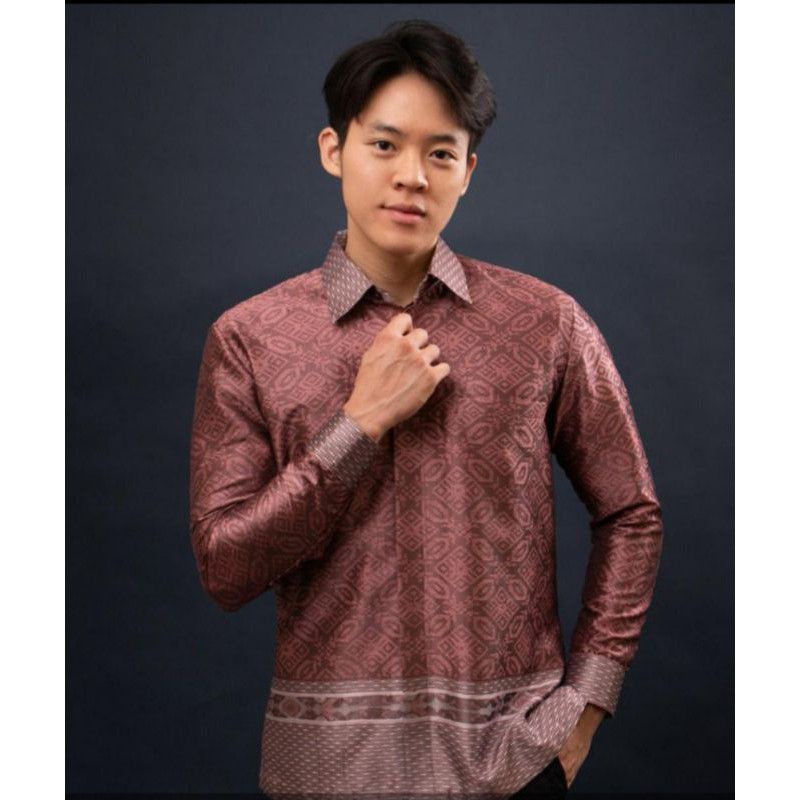 Kemeja tenun baron songket, baju tenun baron