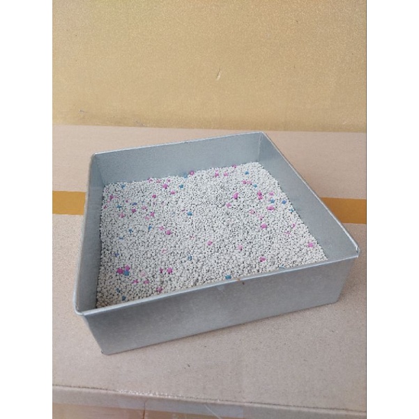 Tempat Pasir Kotoran Kucing / liter Box Bahan Galvalum Anti Karat Ukuran 20x20 cm