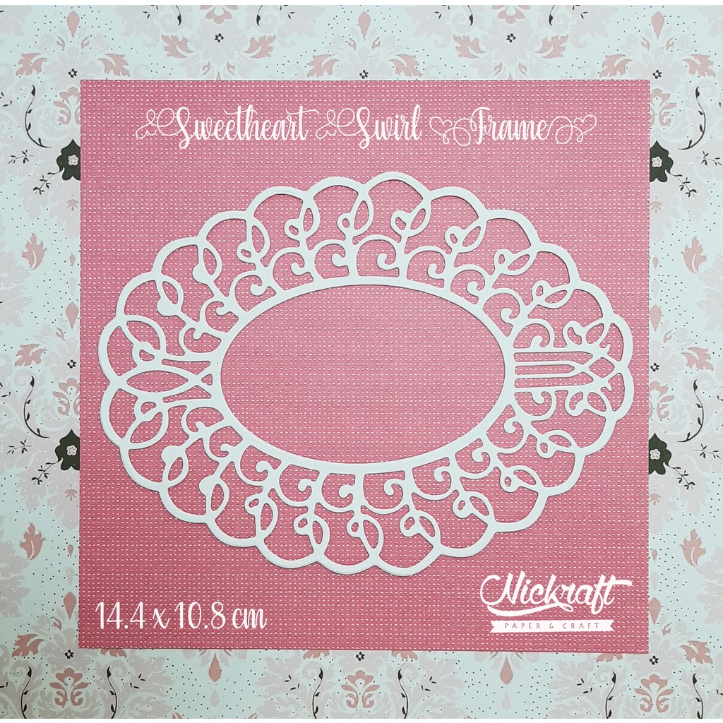 

SWEETHEART SWIRL FRAME OVAL - Hiasan Scrapbook Kertas Die Cut