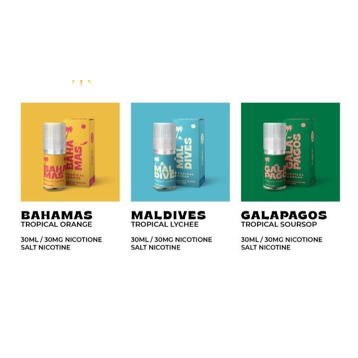 VAPE FOOM TROPICAL SERIES BAHAMAS GALAPAGOS MALDIVES BY FOOM X MILDOS