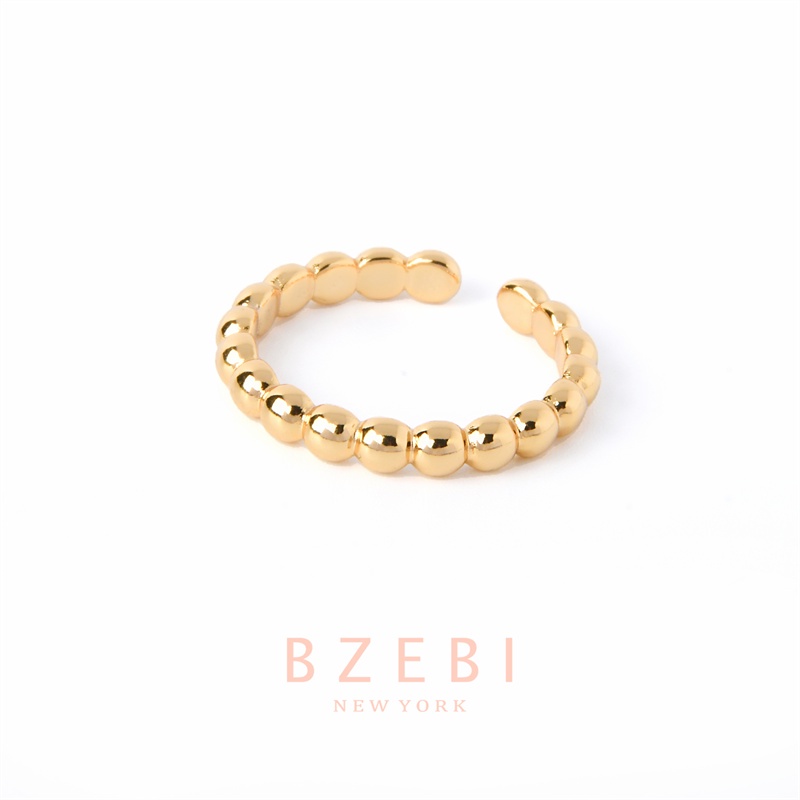 Bzebi Cincin Lapis Emas 18k Adjustable Dengan Kotak Penyimpanan Untuk Wanita 894r