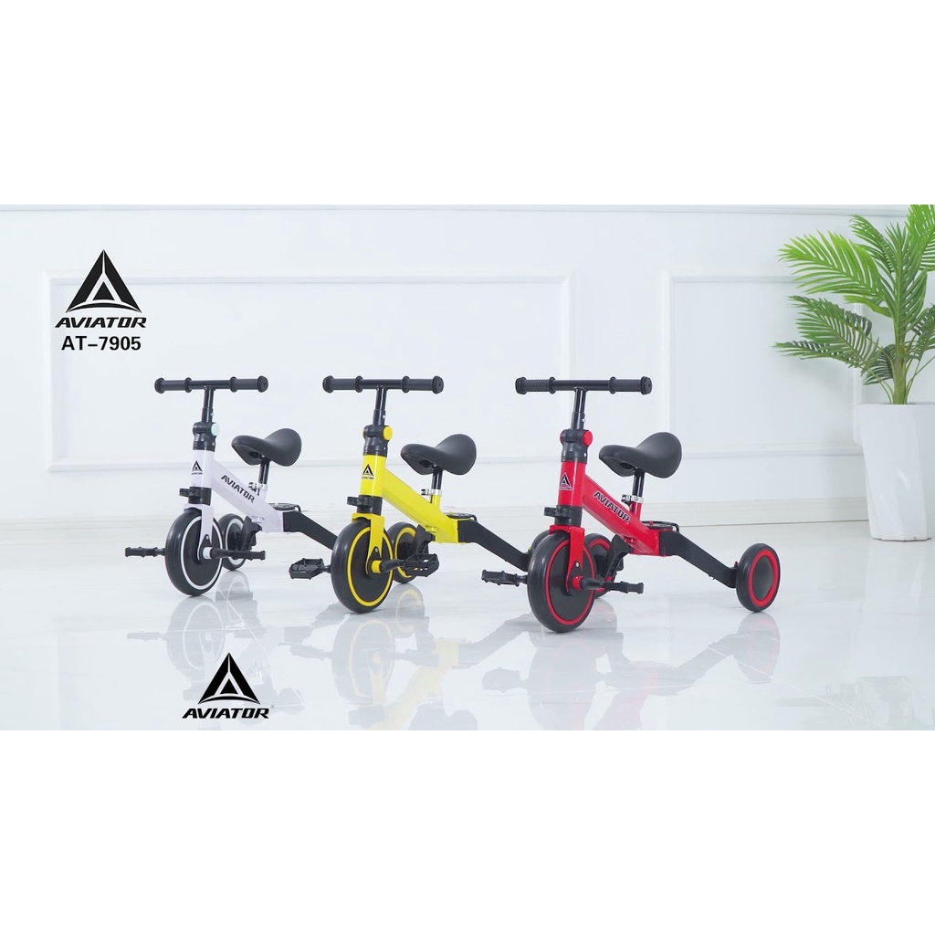 Sepeda Roda Tiga Balance Bike Tricycle Push 3in1 Anak AVIATOR AT 7905