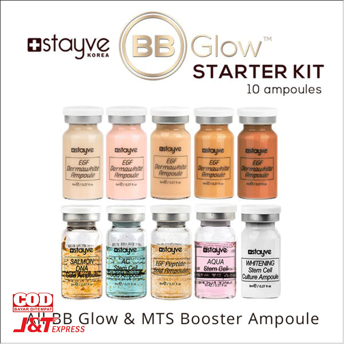 STAYVE BB GLOW DERMAWHITE EGF GOLD SALMON DNA ACNE STEM AQUA STEM WHITENING SERUM