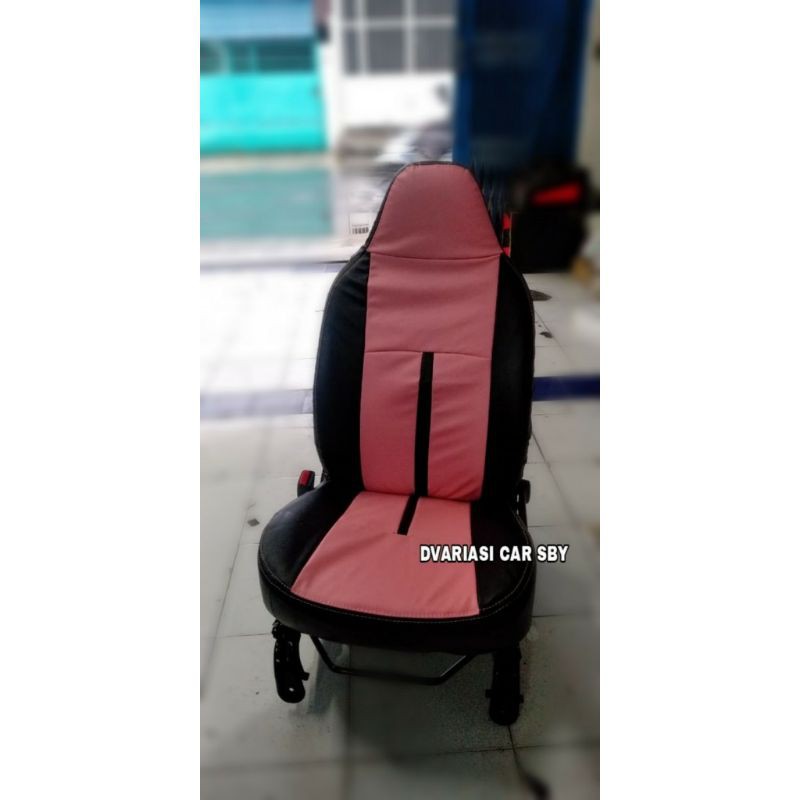 Cover Jok Mobil Agya Ayla Pink Kombinasi Hitam / Sarung jog mobil Agya Ayla Pink Hitam