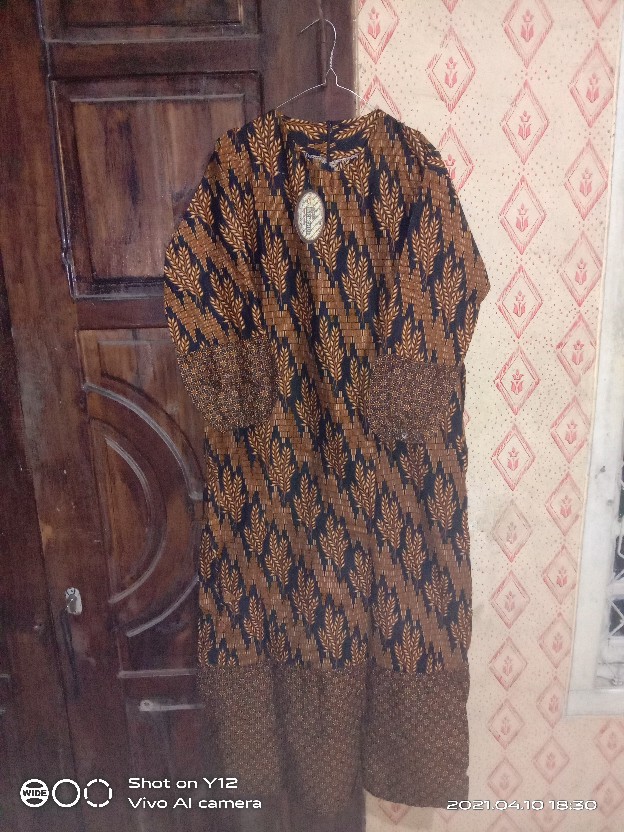 Gamis Sogan Rempel.ld 105 & Ld 120 P 140 Manggar,kubis,kaktus,padi,sekar,batik Pekalongan