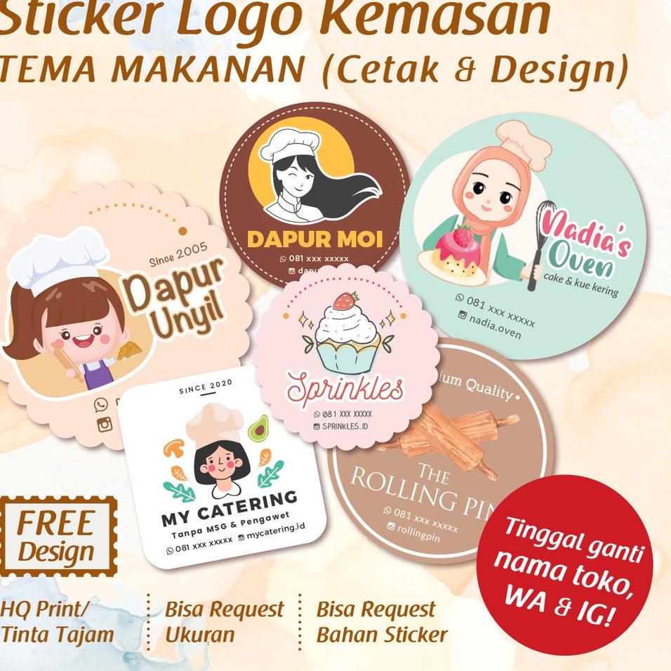

Keluaran Terbaru.. [Isi 45-150pcs]Sticker Logo Makanan/Cetak Sticker Logo/Cutting Sticker