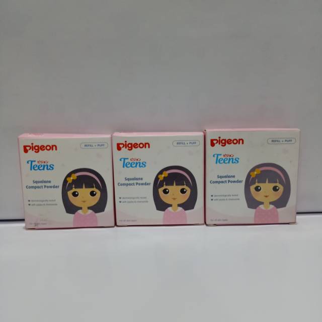 Bedak Pigeon Teens Squalane Compact Powder Refill+Puff