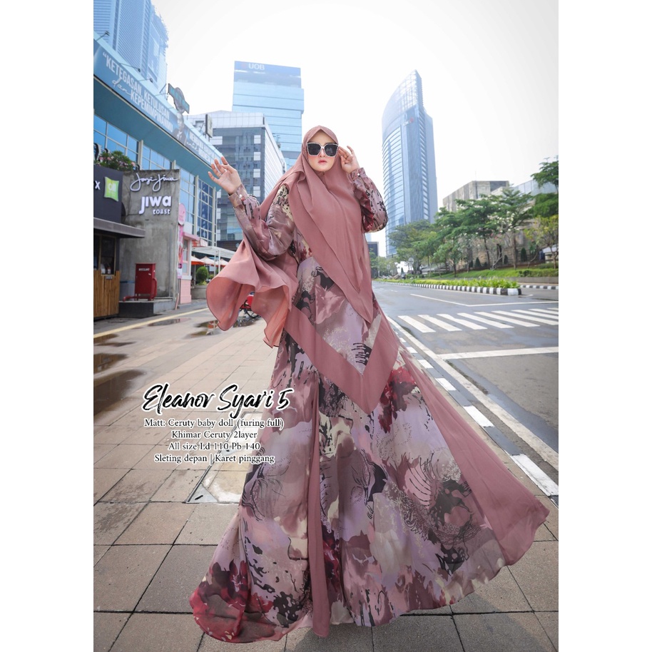Zahira1808 Ceruty Eleanor 5 Gamis Muslim Syari Ibu Busui Dress Hijab Muslimah Atasan Wanita Terlaris-5