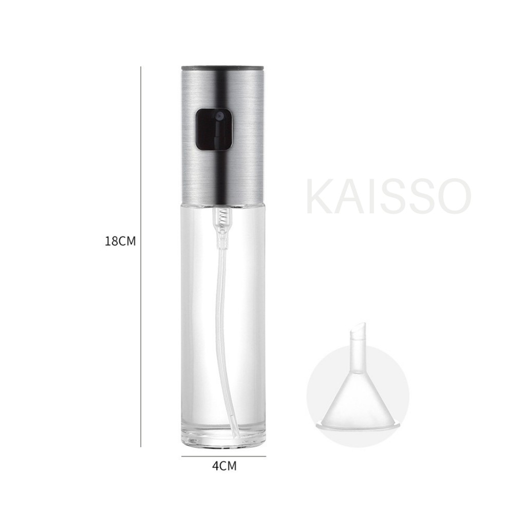 KAISSO - BOTOL SPRAY MINYAK STAINLESS STEEL / SEMPROTAN BOTOL MINYAK GORENG MASAK 100ML