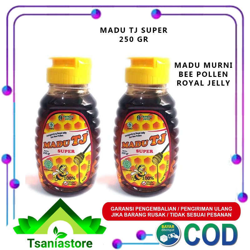 

MADU TJ SUPER 250 gram MADU MURNI PLUS ROYAL JELLY DAN BEE POLLEN