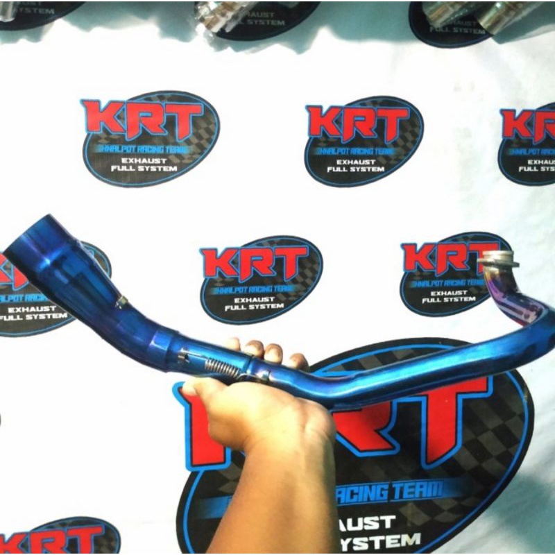LEHERAN KNALPOT INLET 38 MM VARIO 125 150 OLD NEW MATIC MODIF LEHER RACING TERLARIS TERMURAH-Vario 125-150 biru