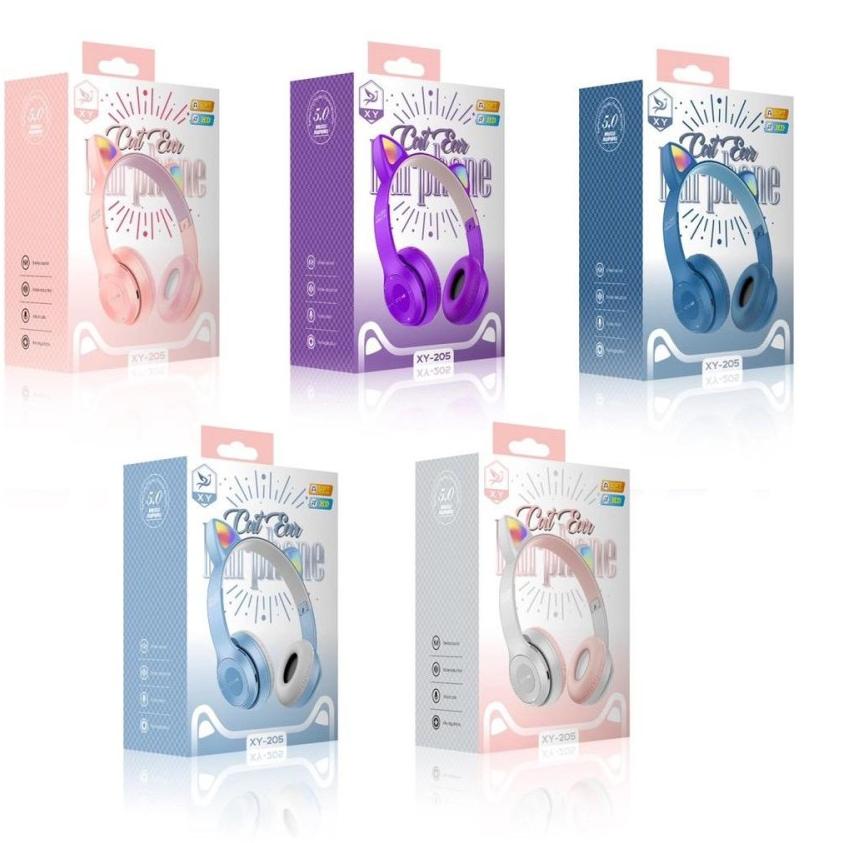 HEADSET BLUETOOTH WIRELESS BENTUK CAT XY-205/ HEADPHONE BLUETOOTH WIRELESS Y8R5