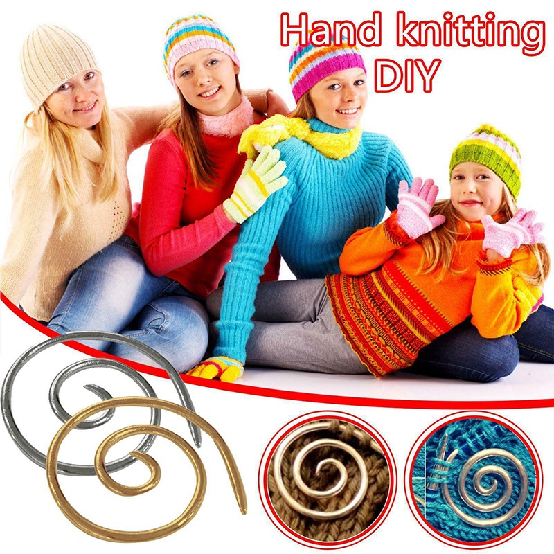 Jarum Rajut Spiral Handmade DIY Bahan Stainless Steel Untuk Membuat Syal / Sweater / Topi