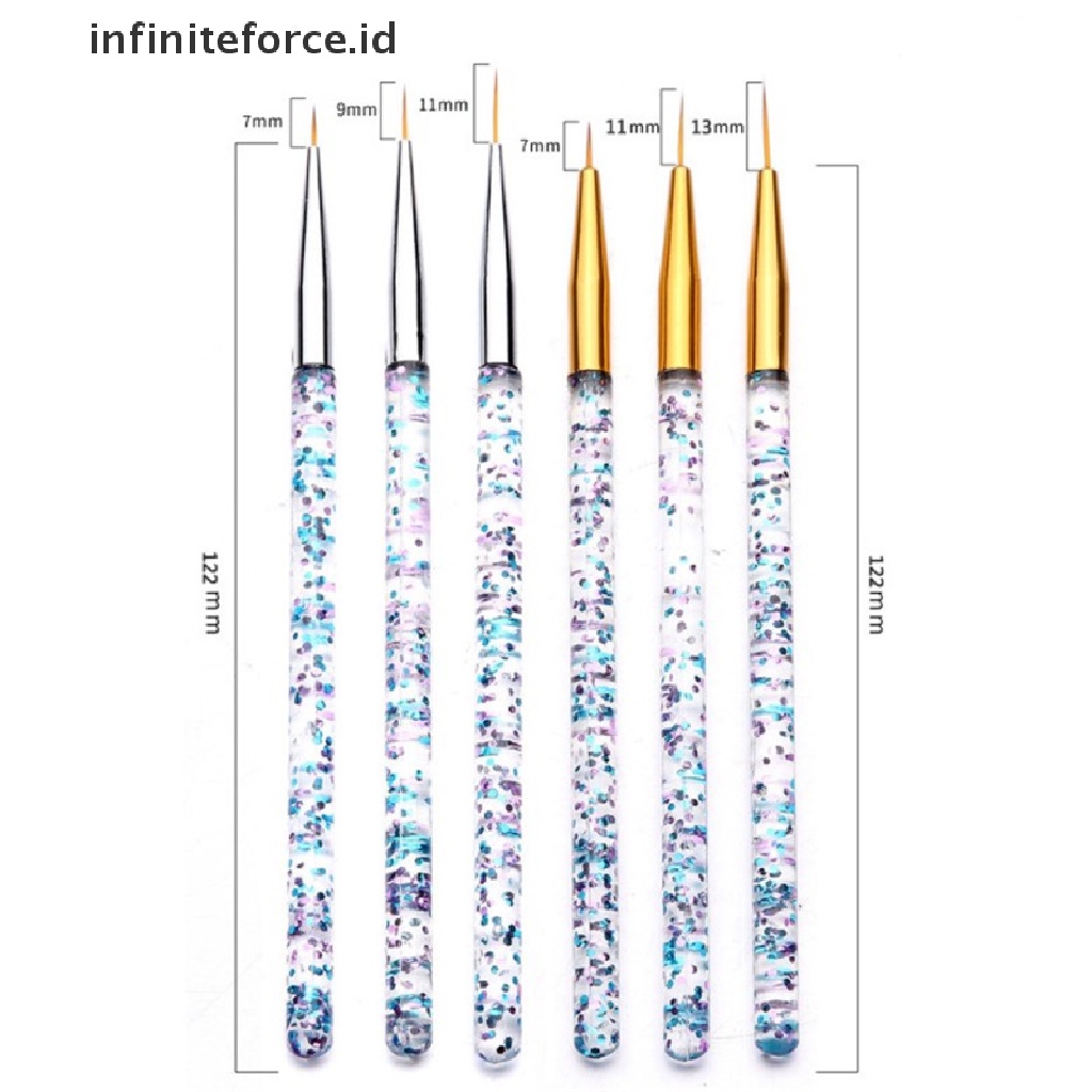 Infiniteforce.id 3pcs / Set Brush Nail Art Akrilik 3d Ultra Tipis