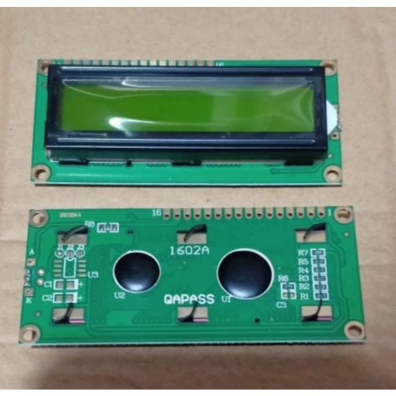 lcd 16x2 1602 green hijau karakter caracter Uno mega