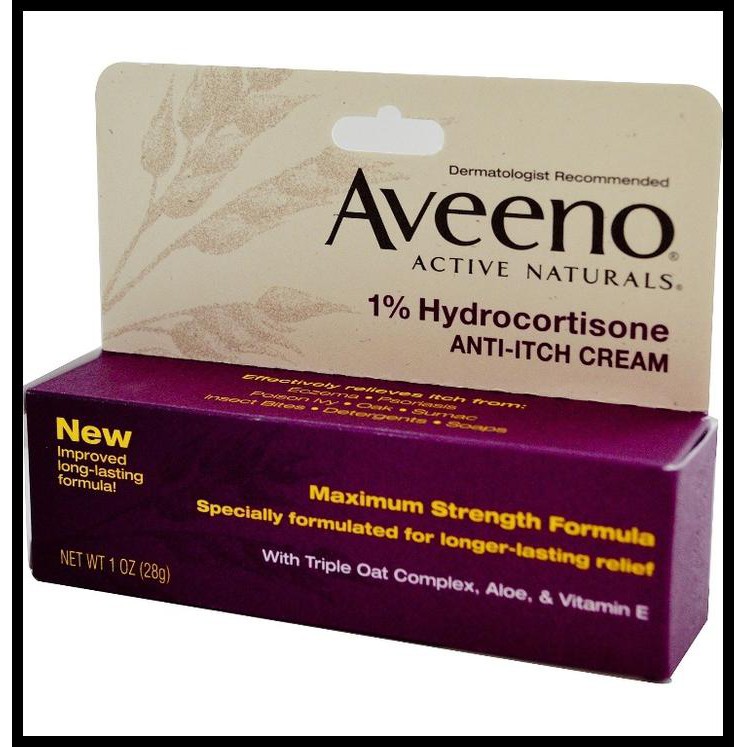 5oia aveeno 1% hydrocortisone anti itch cream 28gr a20d