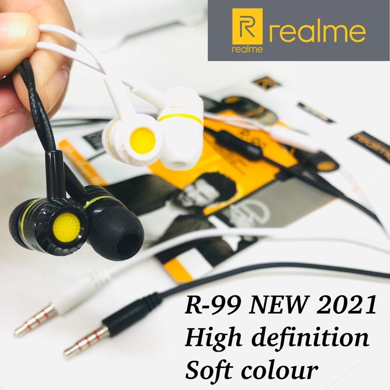 GROSIR HANDSFREE REALME BUDS R99 HIGH DEFINITION SOFT MIX COLOUR