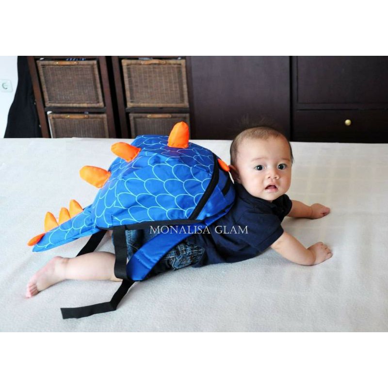tas ransel anak cowok dinosaurus UNGU MUDA