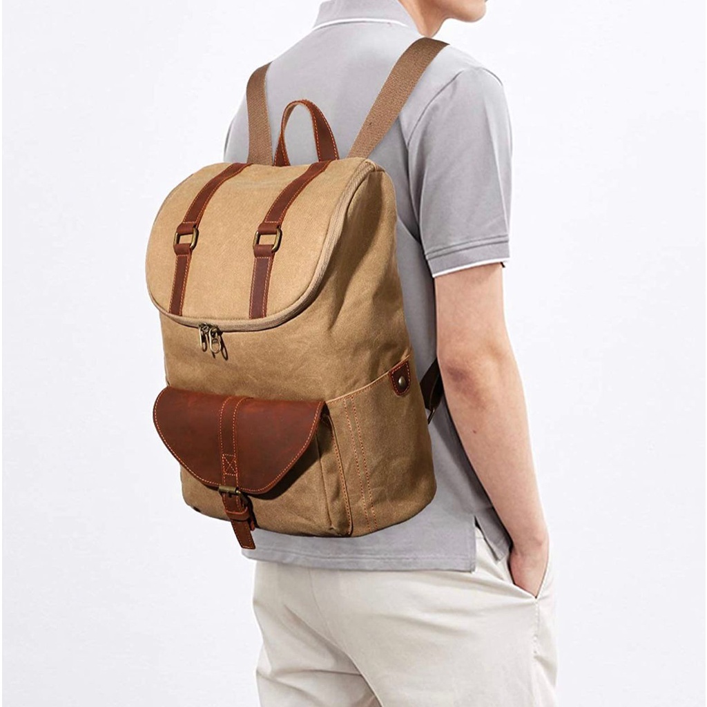 GHbag Klub New Arrival - Tas Ransel canvas C7 Backpack Up to 16 inch - Tas Pria Tas Wanita Daypack