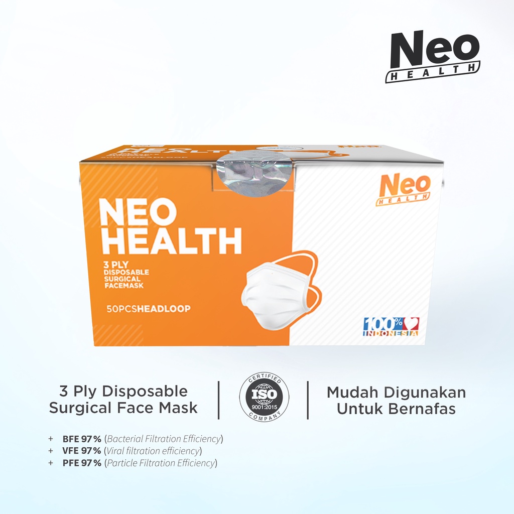 Neo Hijab Mask '50S 3 ply masker medis hijab dengan filtrasi 95%