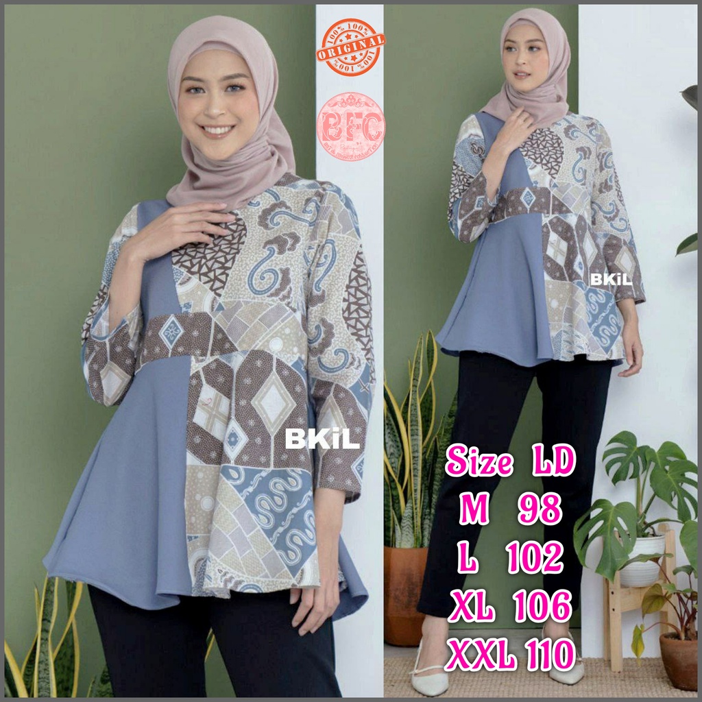 tey-17 Batik wanita ASJ SA HRB026 Kenongo Kemeja Tosca Pendek-SIMPLY PLUM