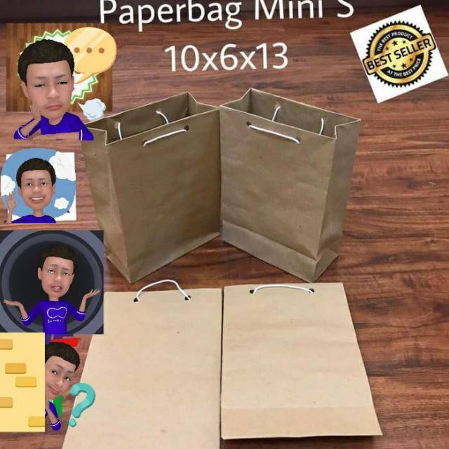

MINIMAL ORDER 12PCS!! DAN KELIPATAN 12!!! Paperbag coklat polos ukuran 10x6x13 paperbag mini coklat polos