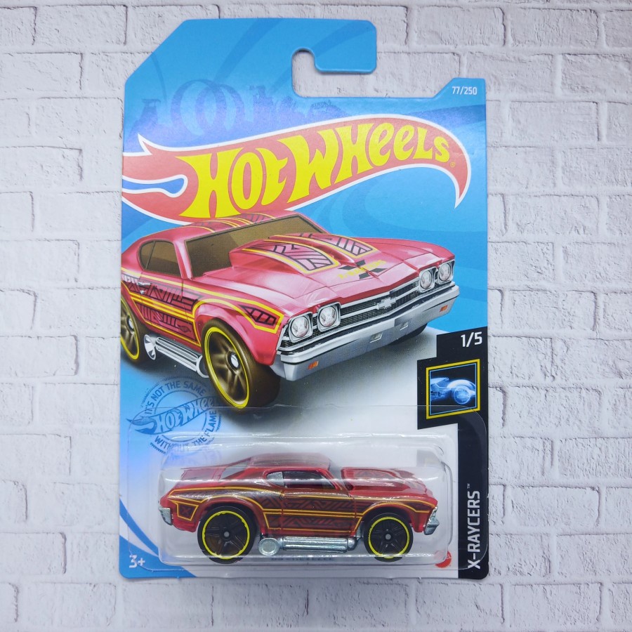 HOT WHEELS 1969 CHEVELLE MERAH HW X RAYCERS BASE BESI