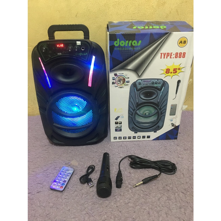 SPEAKER BLUETOOTH KARAOKE DORRAS 8.5&quot; FREE MIC DS-888AB original