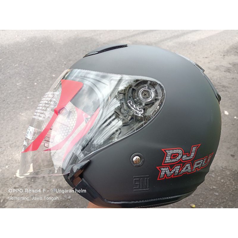 Helm Half face KYT DJ MARU HITAM DOFF black doff