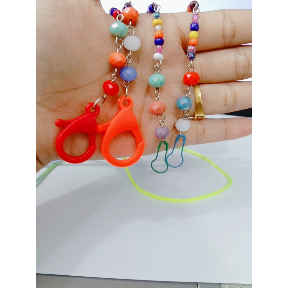 STRAP MASK / KALUNG MASKER BAHAN PAYET RAINBOW Gantungan Tali Kalung Lanyard Strap Masker Payet