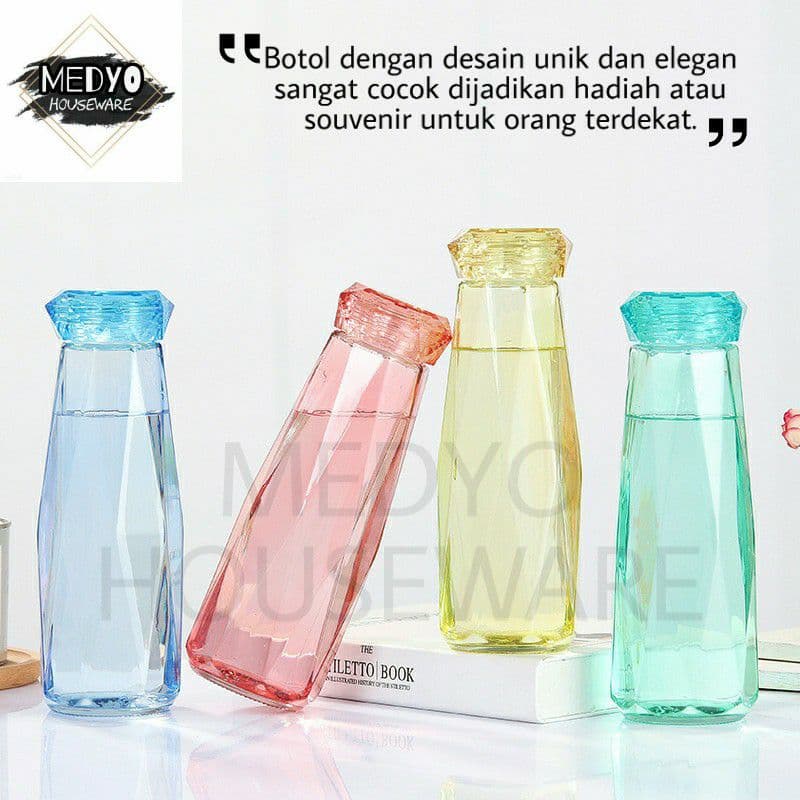 Botol Minum Kaca Kristal Diamond Botol Tumbler Unik Crystal 450ml-1
