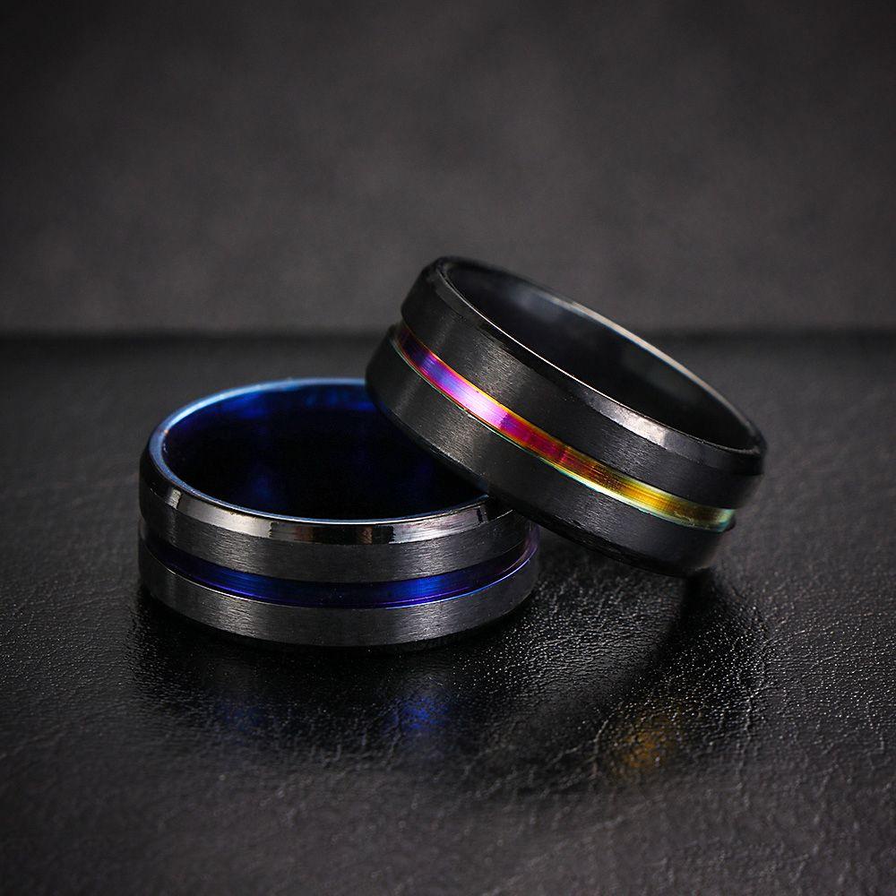 Cincin Baja Titanium Nanas 8mm Band Perhiasan Pria