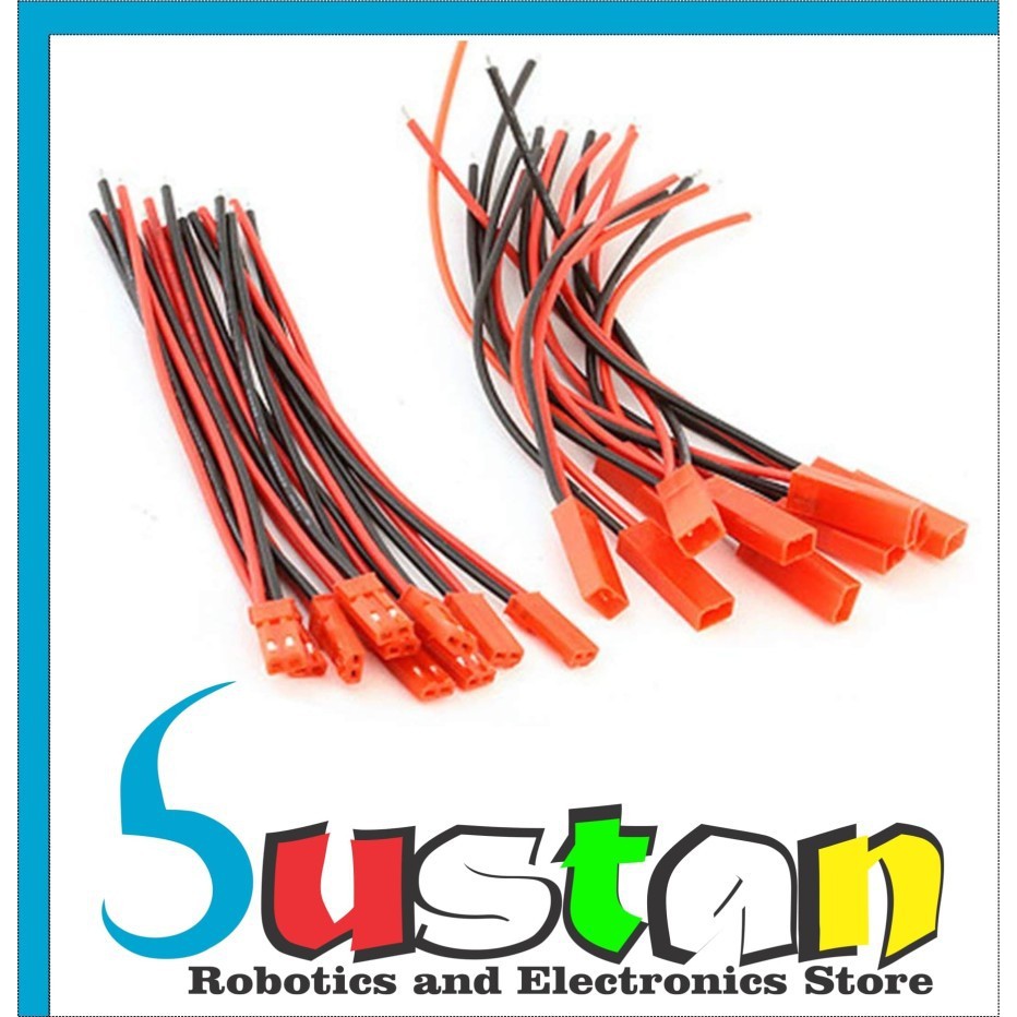 JST 2P JST CONNECTOR 2 PIN MALE FEMALE PAIR 10CM CABLE LIPO BATTERY