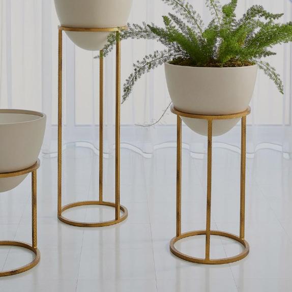 ☏ 3 psc standing planter/standing pot/tanaman/kbj shop 027 - Gold ✧