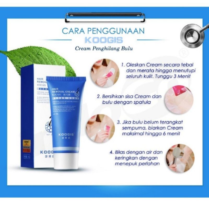 Koogis Cream Perontok Bulu Permanen Natural Hair Removal-60gr