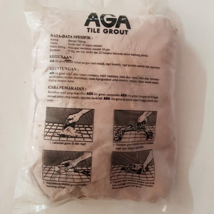 SEMEN NAT KERAMIK WARNA A10 KOPI COKLAT / OKER LANTAI / TILE GROUT AGA 1 kg
