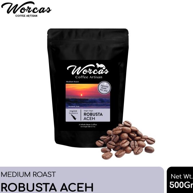 

[ COD ] WORCAS Kopi Robusta Aceh 500 Gram - Medium Roast TERBATAS Kode 876