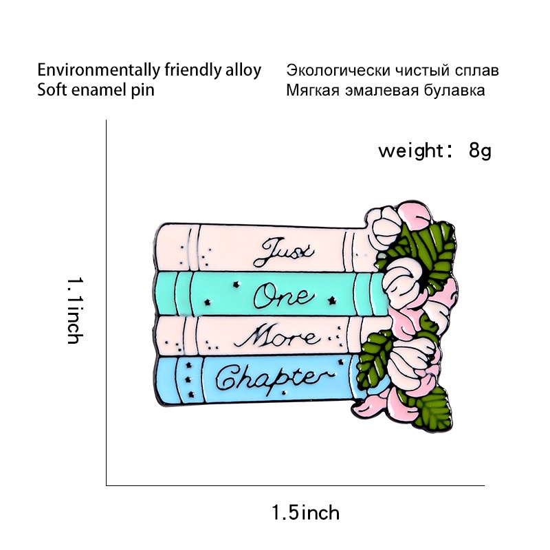 Bros Enamel Desain Kartun Buku Bunga Bahasa Inggris Untuk Pakaian