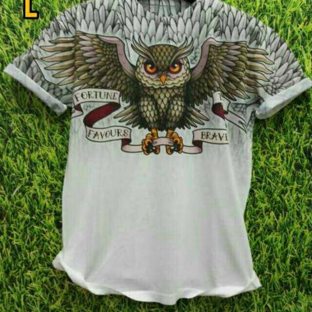 KAOS DISTRO KAOS PRINTING 3D KAOS BURUNG HANTU OWL KAOS SHIRT KEREN KAOS LAKI