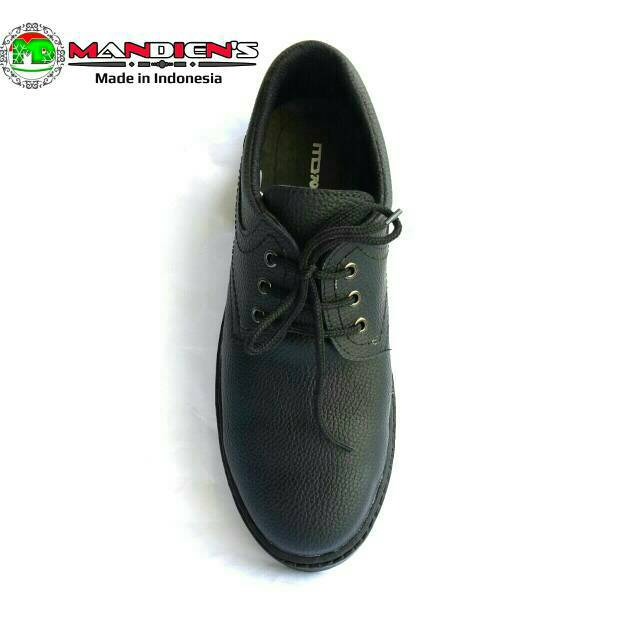 MANDIENS Sepatu PDH PENDEK HITAM - Sepatu Safety Pria Sepatu Pria Safety Kulit Jeruk Sepatu Safety Kulit Jeruk Sepatu Safety Untuk Sekolah SMK Sepatu Sekolah STM Kesat Tidak Licin Cocok Untuk Pegawai SPBU ST12 Hitam