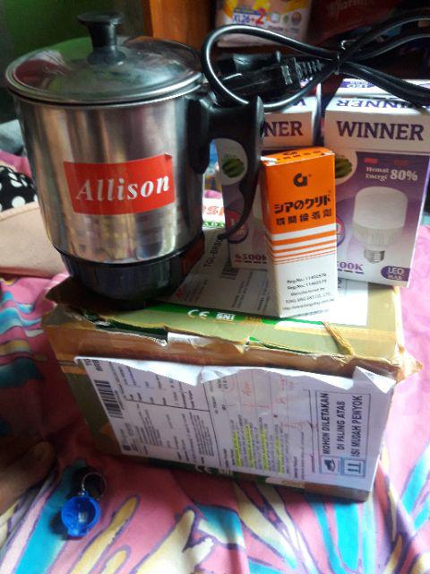 Teko Listrik Pemanas 11cm 12cm Teco Eskan Stenlis Mug Elektrik Electric Heating Cup Hyperlite 220v