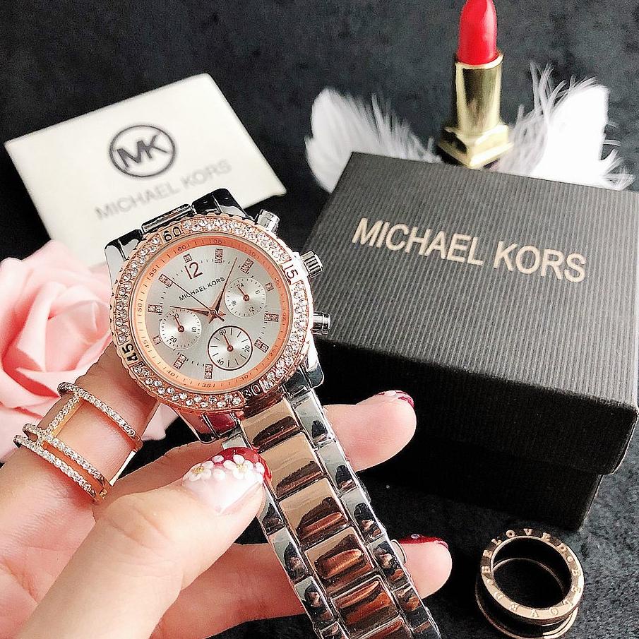 ㊊ ✅COD MK Jam Tangan Tali Baja Tahan Karat Wanita Women Watch Stainless Steel Ladies Women Watches S