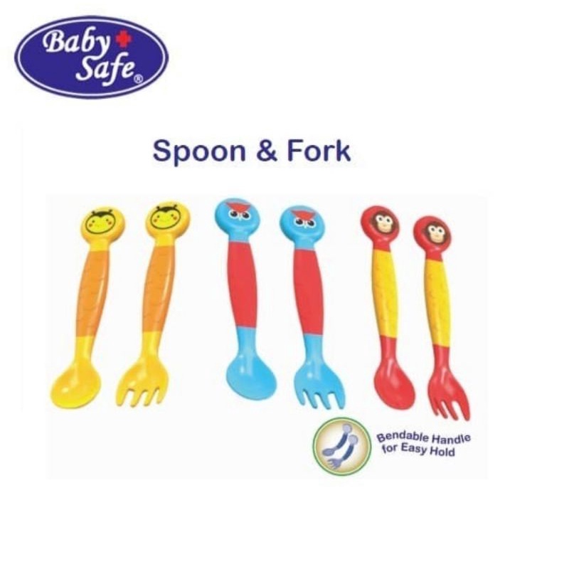 Baby Safe Baby Fork &amp; Spoon (SK003)/Sendok &amp; Garpu Makan Bayi