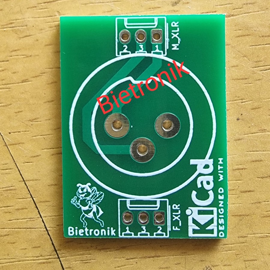 PCB XLR kaki lurus Dauble layer