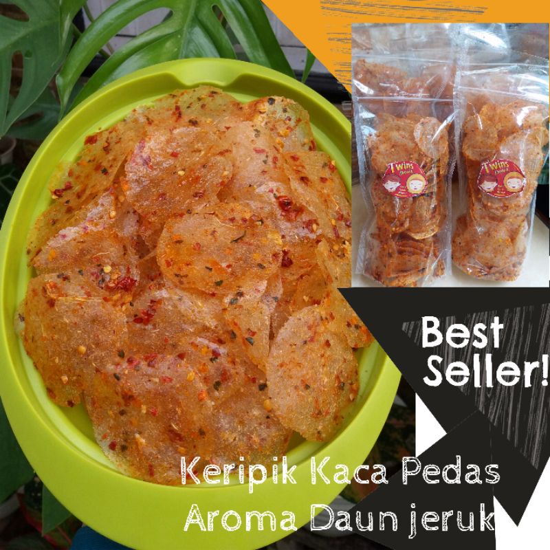 

(COD)/KERIPIK KACA /Kripca/Beling 500gr/Enak gurih pedass rasa aroma daun jeruk