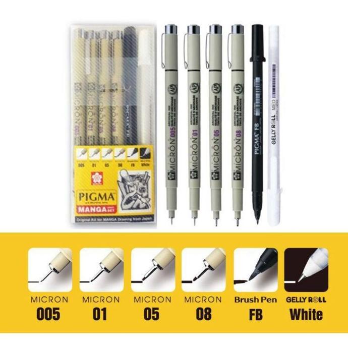 

(BISA COD) Sakura Pigma Manga Basic Set (6pcs pen) Drawing Pen MURAH Kode 1376
