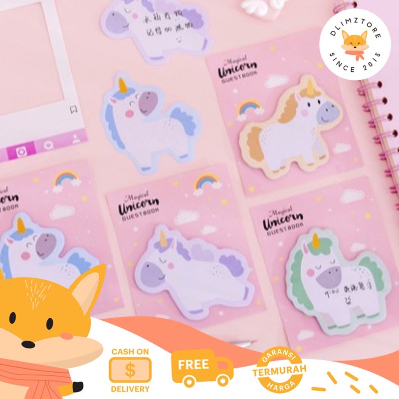 

[DZ] ST205 - Sticky Note Unicorn / Sticky Notes Kuda Poni 3D / Pig / Memo Mini