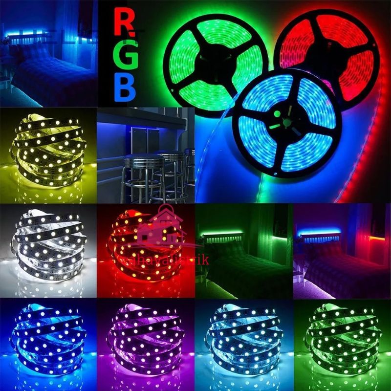 LED STRIP 3528 IP44 DC 12V 5M WATERPROOF LAMPU PLAFON LAMPU ETALASE TAHAN AIR