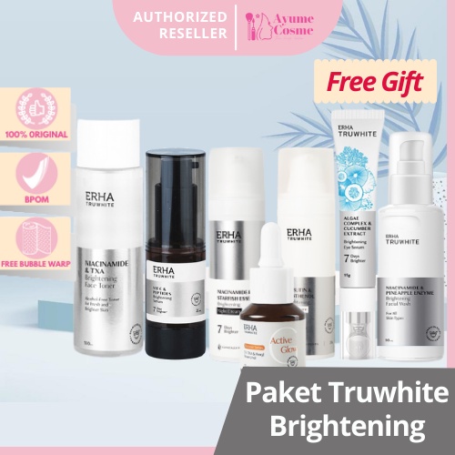 AYUME || PAKET SKINCARE MENCERAHKAN DAN GLOWING / PAKET SKINCARE BPOM ERHA TRUWHITE / ERHA TRUWHITE 